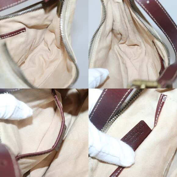 CELINE Macadam Canvas Shoulder Bag Beige Gold - Picture 12 of 12